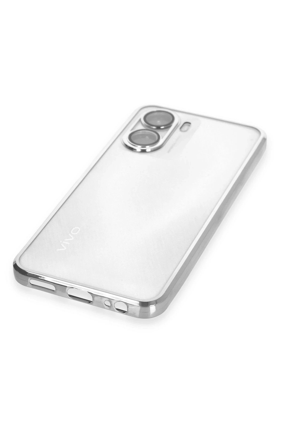 Vivo Y16 Kılıf Lensli Silikon - Gümüş-(5796) - Görsel 4