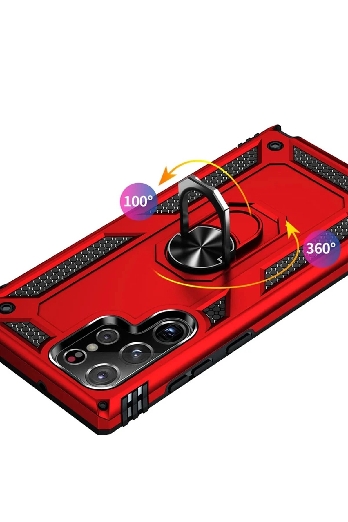 Samsung Galaxy A14 4G Kılıf Sofya Yüzüklü Silikon Kapak - Siyah-(5796) - Görsel 4