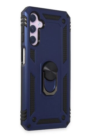 Samsung Galaxy A14 4G Kılıf Sofya Yüzüklü Silikon Kapak - Lacivert-(5796)