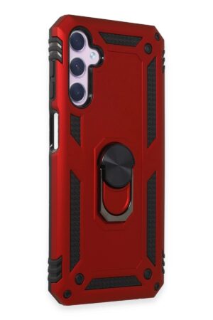 Samsung Galaxy A14 4G Kılıf Sofya Yüzüklü Silikon Kapak - Kırmızı-(5796)