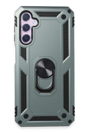 Samsung Galaxy A14 4G Kılıf Sofya Yüzüklü Silikon Kapak - Yeşil-(5796)