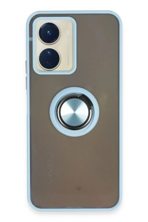 Vivo Y16 Kılıf Montreal Yüzüklü Silikon Kapak - Buz Mavi-(5796)