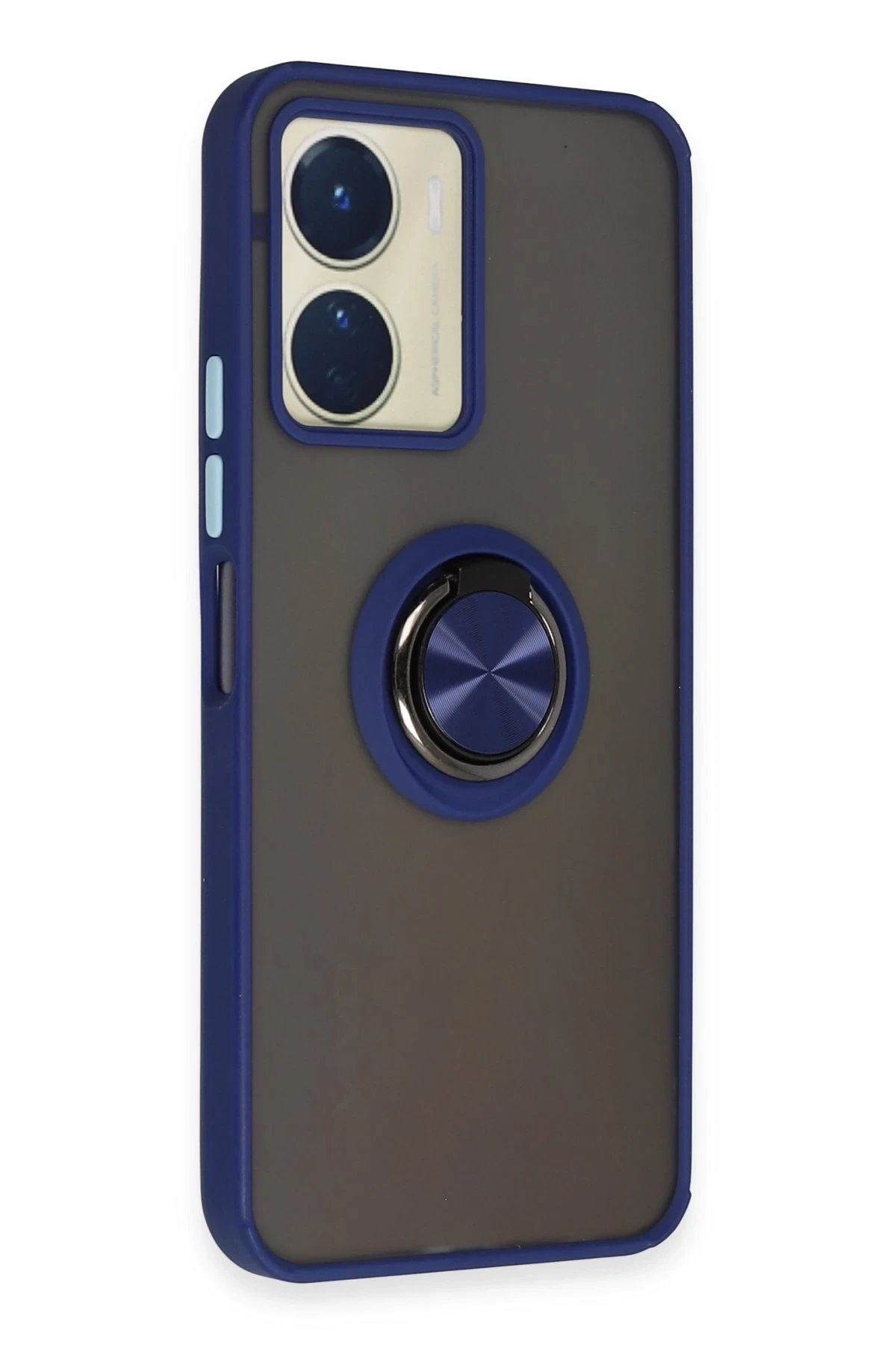 Vivo Y16 Kılıf Montreal Yüzüklü Silikon Kapak - Lacivert-(5796) - Görsel 2