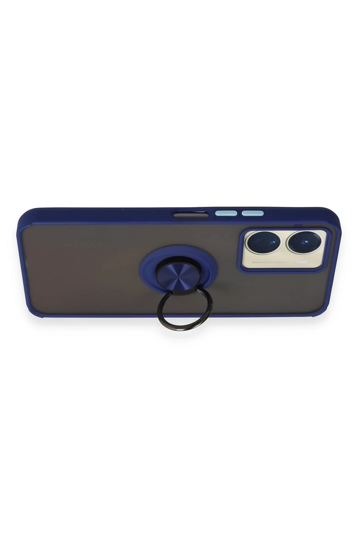 Vivo Y16 Kılıf Montreal Yüzüklü Silikon Kapak - Lacivert-(5796) - Görsel 3