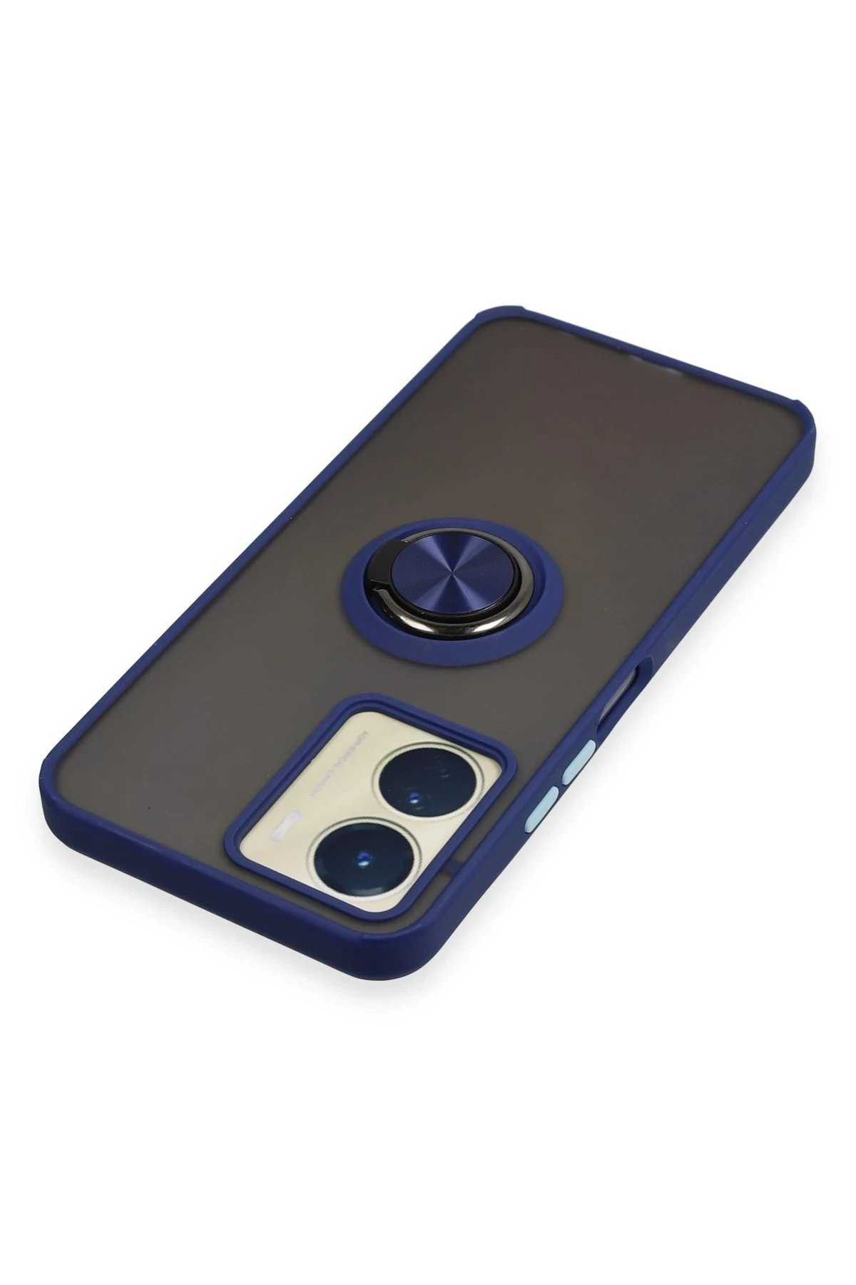 Vivo Y16 Kılıf Montreal Yüzüklü Silikon Kapak - Lacivert-(5796) - Görsel 4