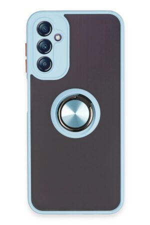 Samsung Galaxy A14 4G Kılıf Montreal Yüzüklü Silikon Kapak - Buz Mavi-(5796)