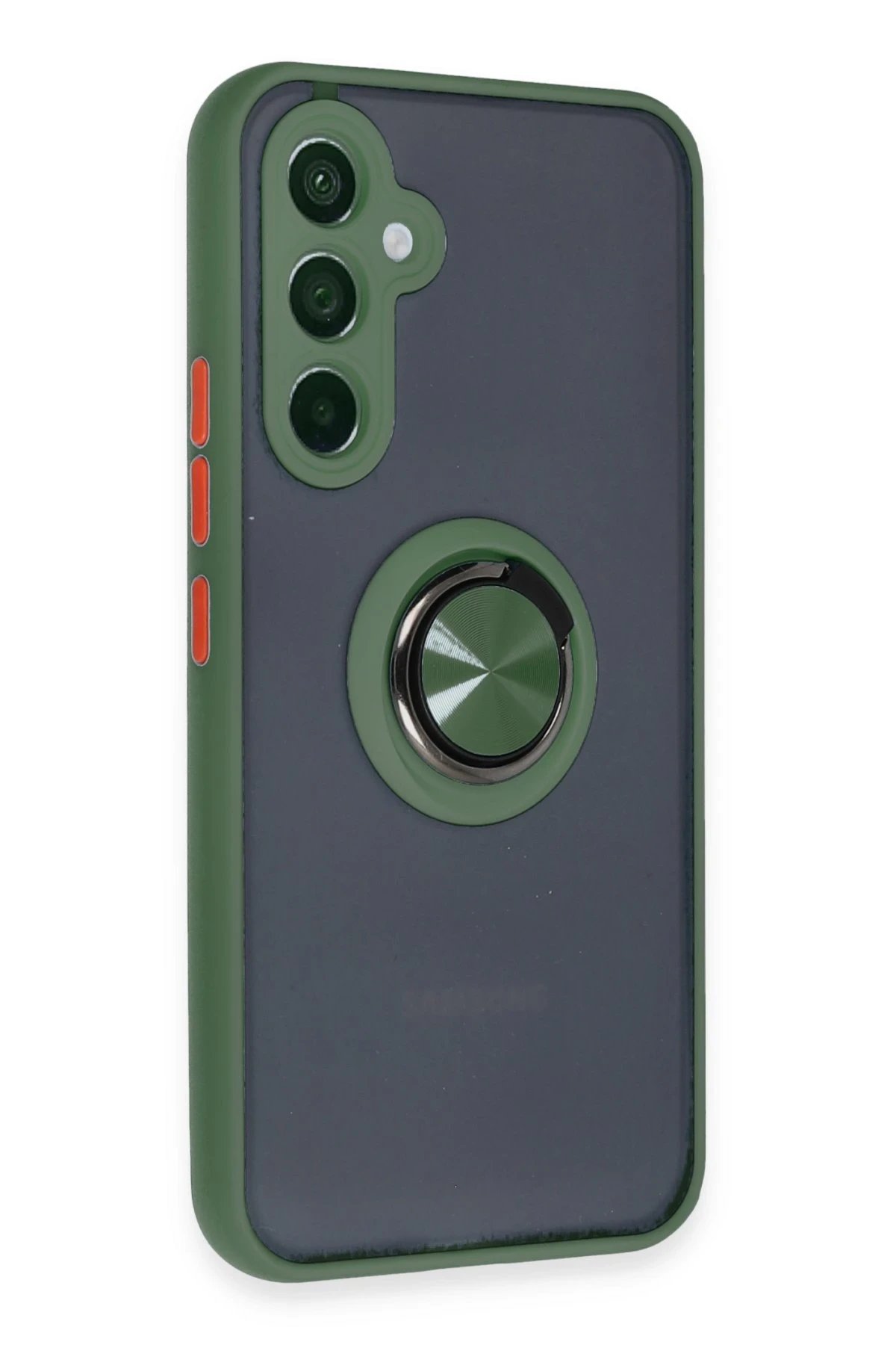 Samsung Galaxy A34 5G Kılıf Montreal Yüzüklü Silikon Kapak - Yeşil-(5796) - Görsel 2