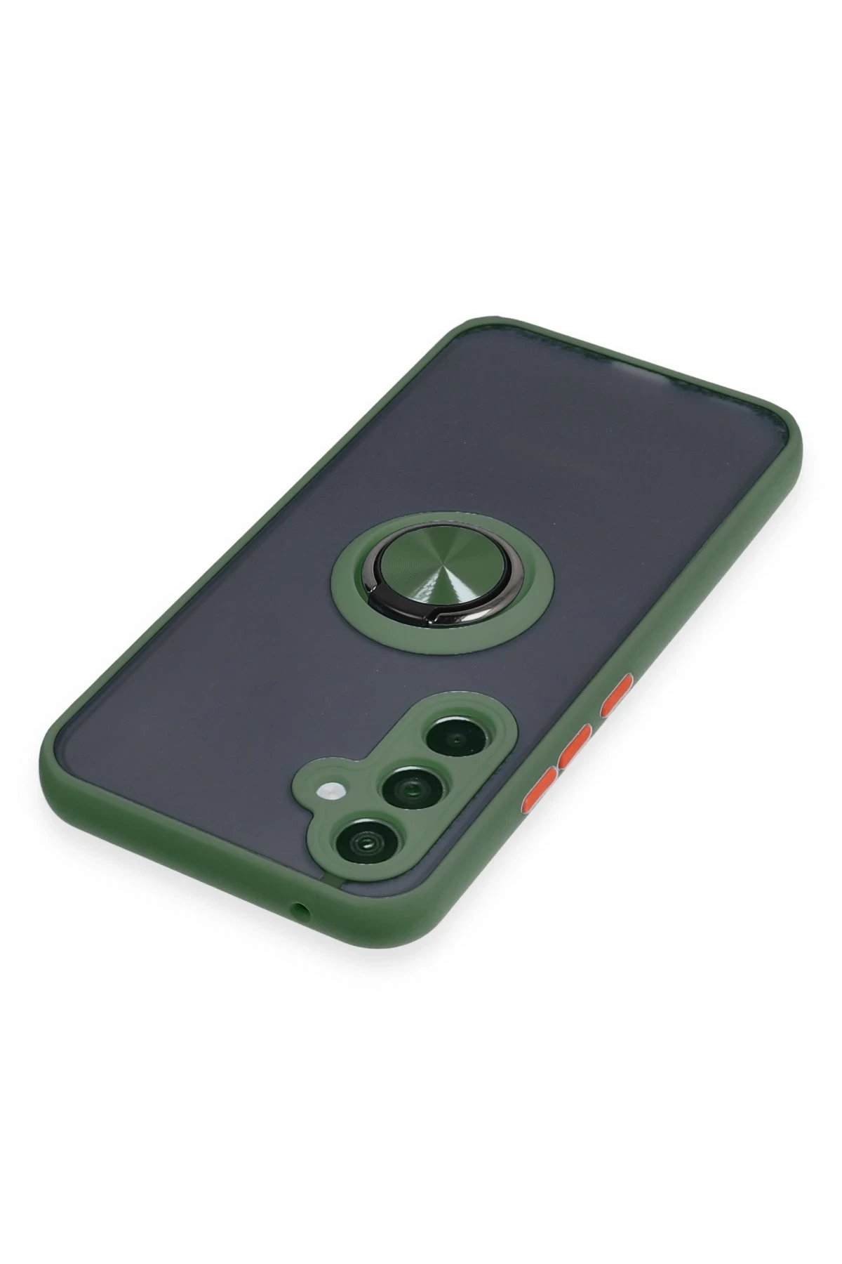 Samsung Galaxy A34 5G Kılıf Montreal Yüzüklü Silikon Kapak - Yeşil-(5796) - Görsel 4