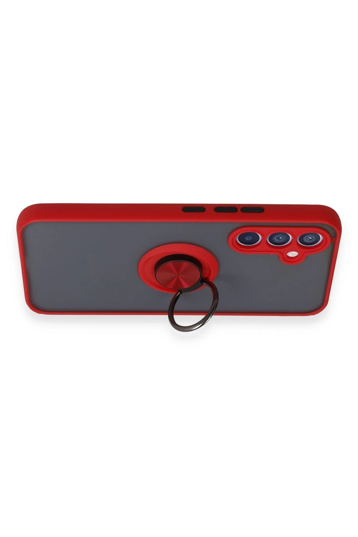 Samsung Galaxy A34 5G Kılıf Montreal Yüzüklü Silikon Kapak - Kırmızı-(5796) - Görsel 3