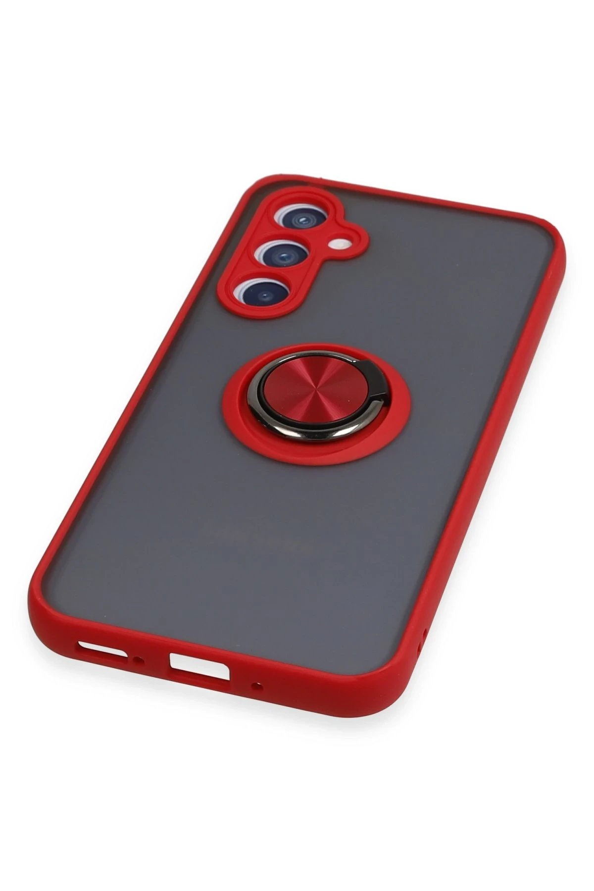 Samsung Galaxy A34 5G Kılıf Montreal Yüzüklü Silikon Kapak - Kırmızı-(5796) - Görsel 5