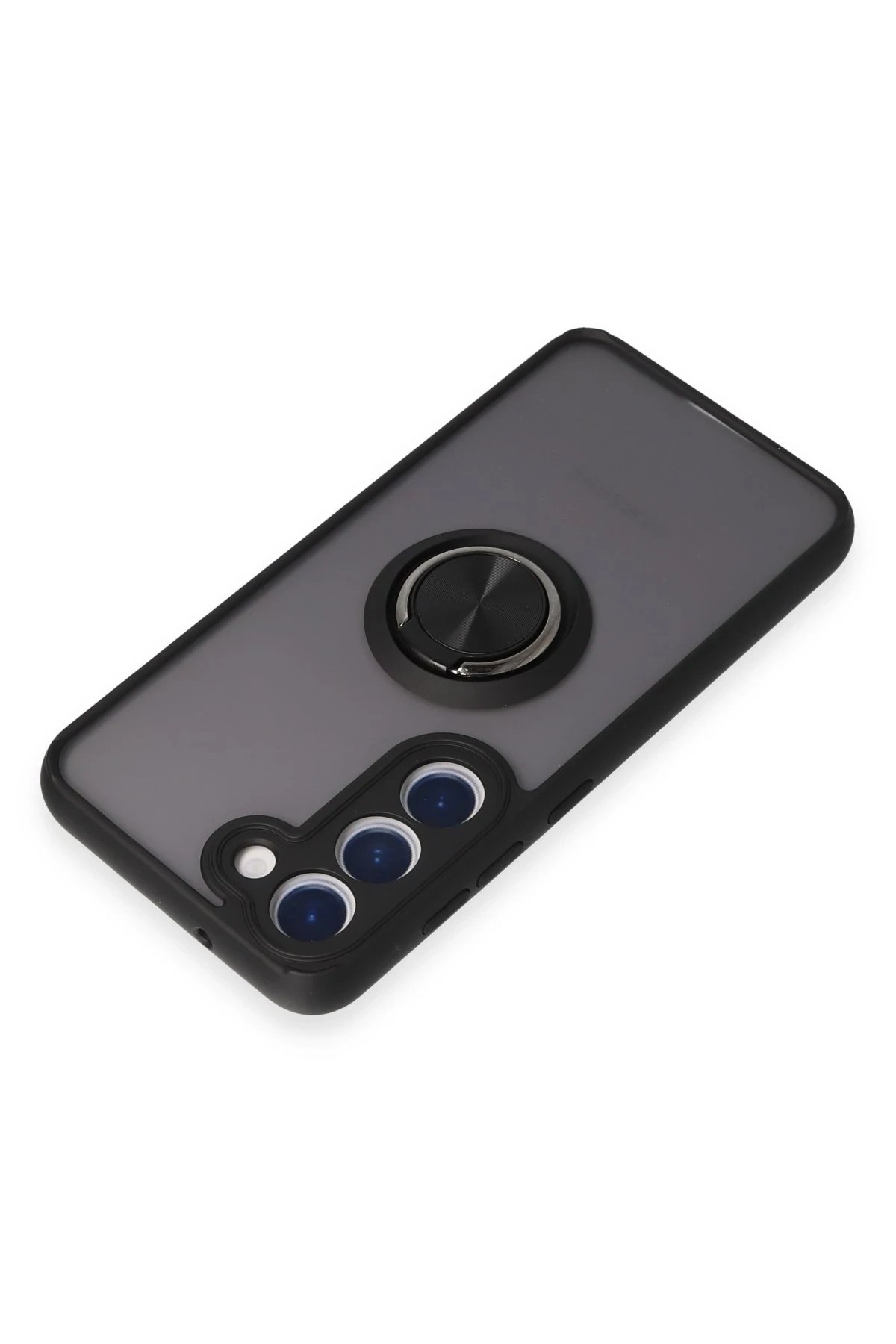 Samsung Galaxy S23 Kılıf Montreal Yüzüklü Silikon Kapak - Siyah-(5796) - Görsel 5