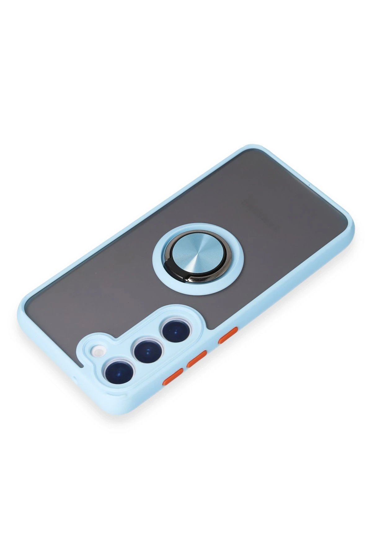 Samsung Galaxy S23 Kılıf Montreal Yüzüklü Silikon Kapak - Buz Mavi-(5796) - Görsel 5