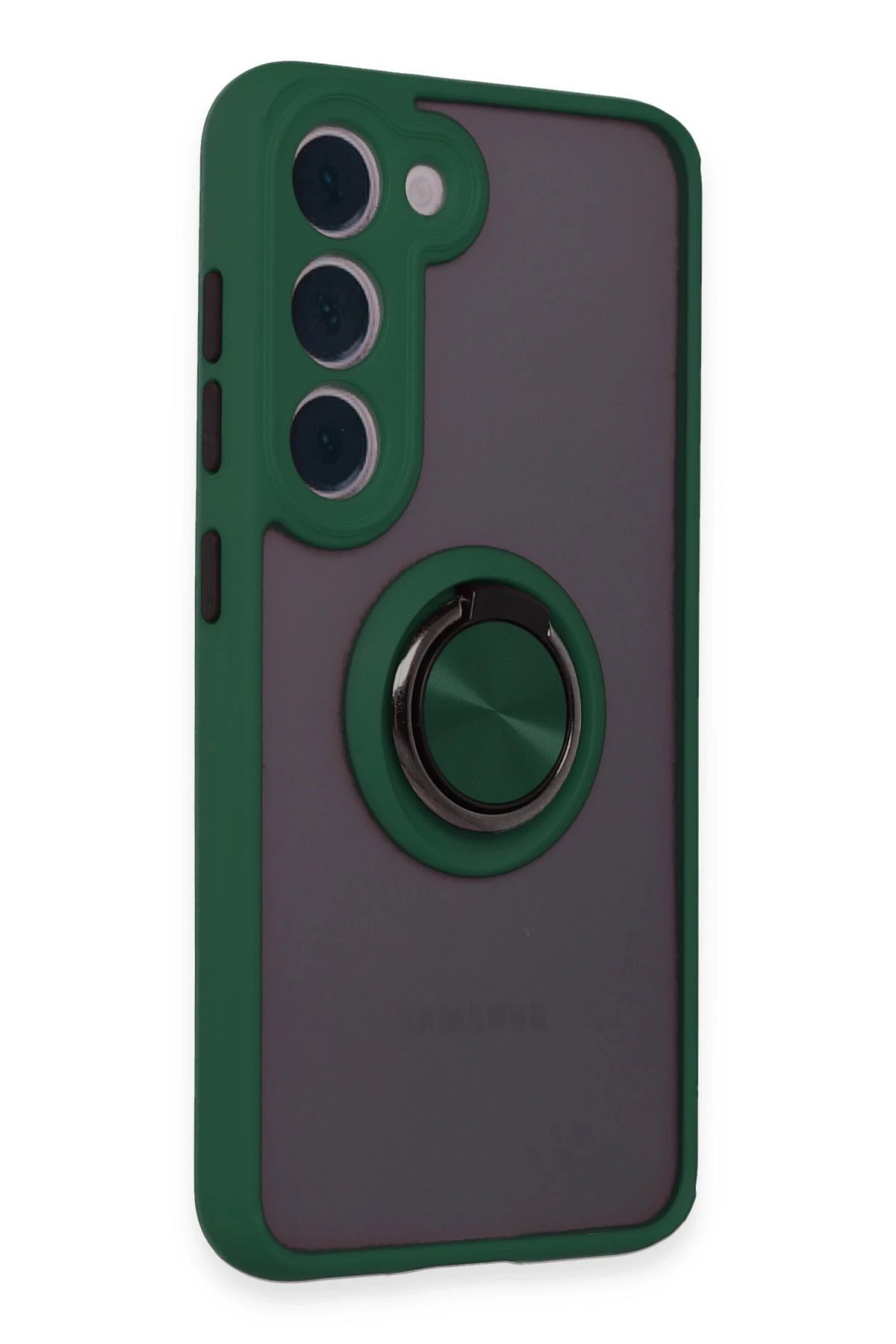 Samsung Galaxy S23 Kılıf Montreal Yüzüklü Silikon Kapak - Yeşil-(5796) - Görsel 2