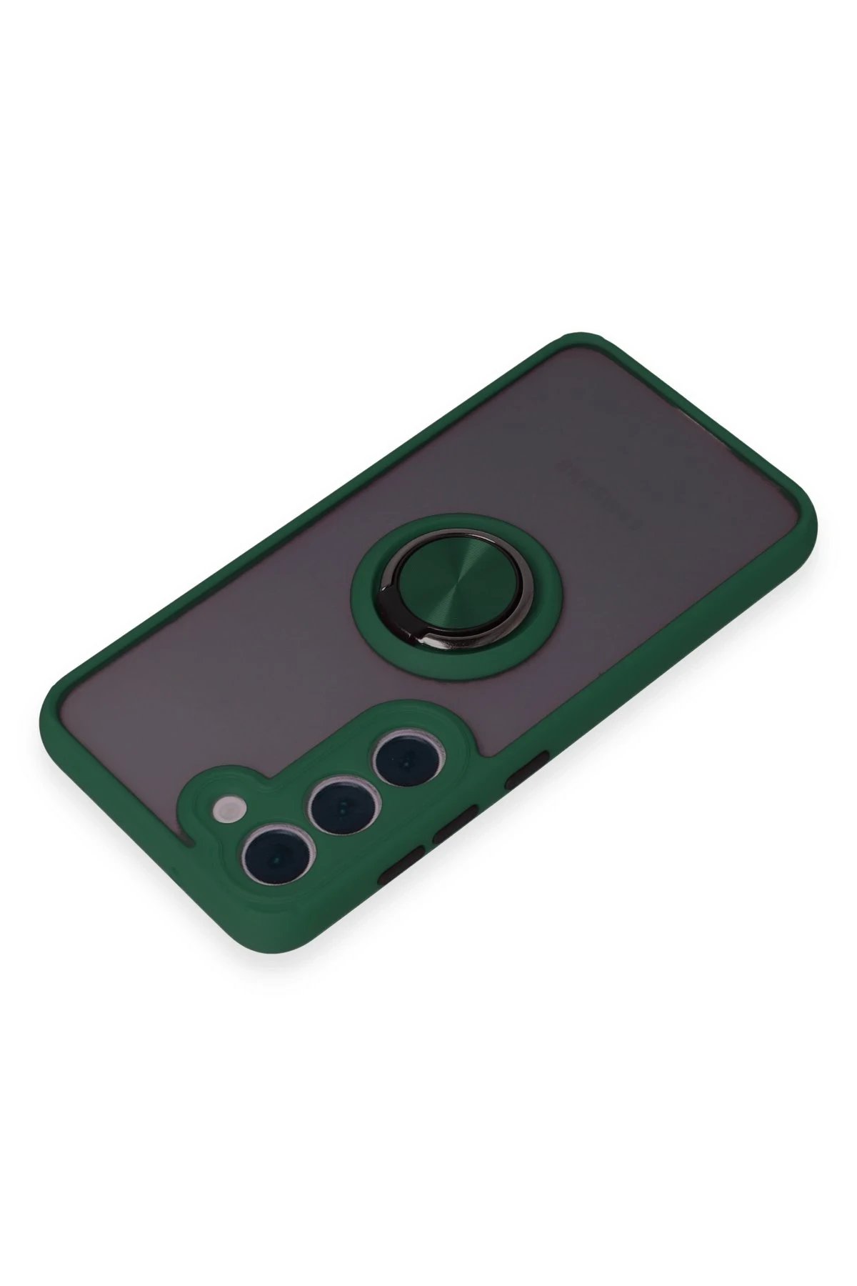 Samsung Galaxy S23 Kılıf Montreal Yüzüklü Silikon Kapak - Yeşil-(5796) - Görsel 5