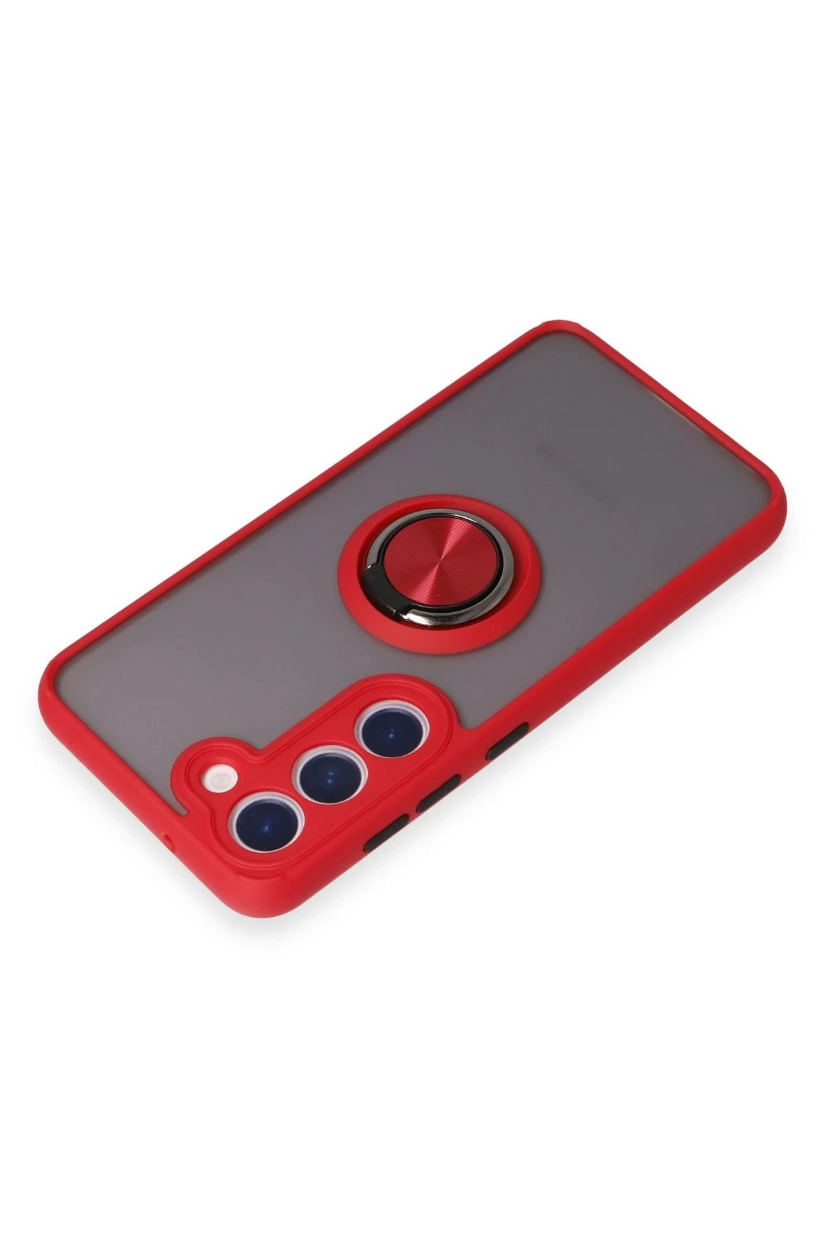 Samsung Galaxy S23 Kılıf Montreal Yüzüklü Silikon Kapak - Kırmızı-(5796) - Görsel 5