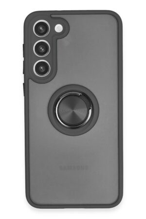 Samsung Galaxy S23 Plus Kılıf Montreal Yüzüklü Silikon Kapak - Siyah-(5796)