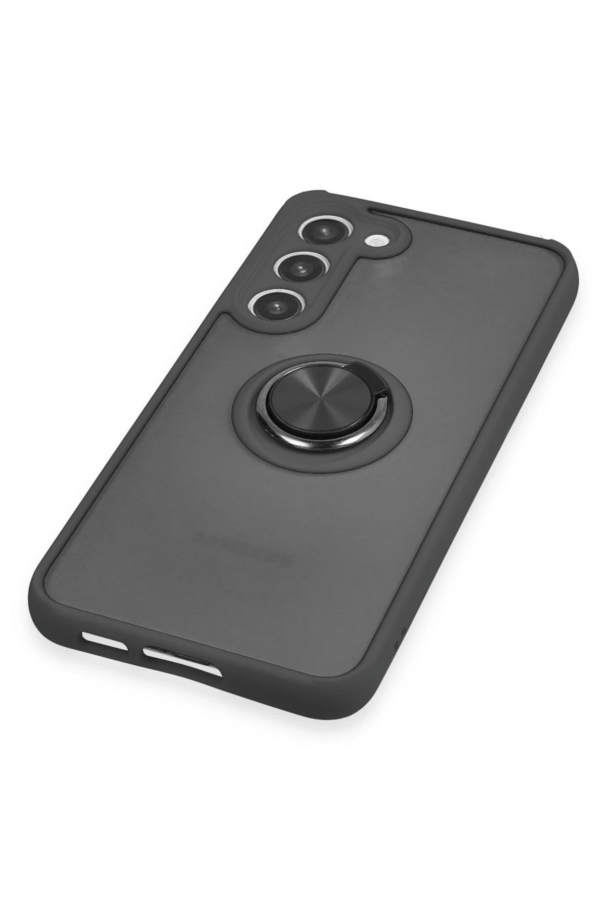 Samsung Galaxy S23 Plus Kılıf Montreal Yüzüklü Silikon Kapak - Siyah-(5796) - Görsel 5