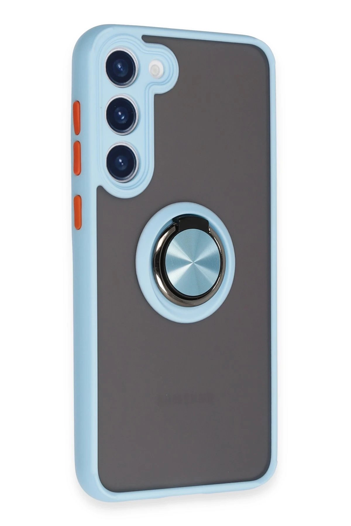 Samsung Galaxy S23 Plus Kılıf Montreal Yüzüklü Silikon Kapak - Buz Mavi-(5796) - Görsel 2