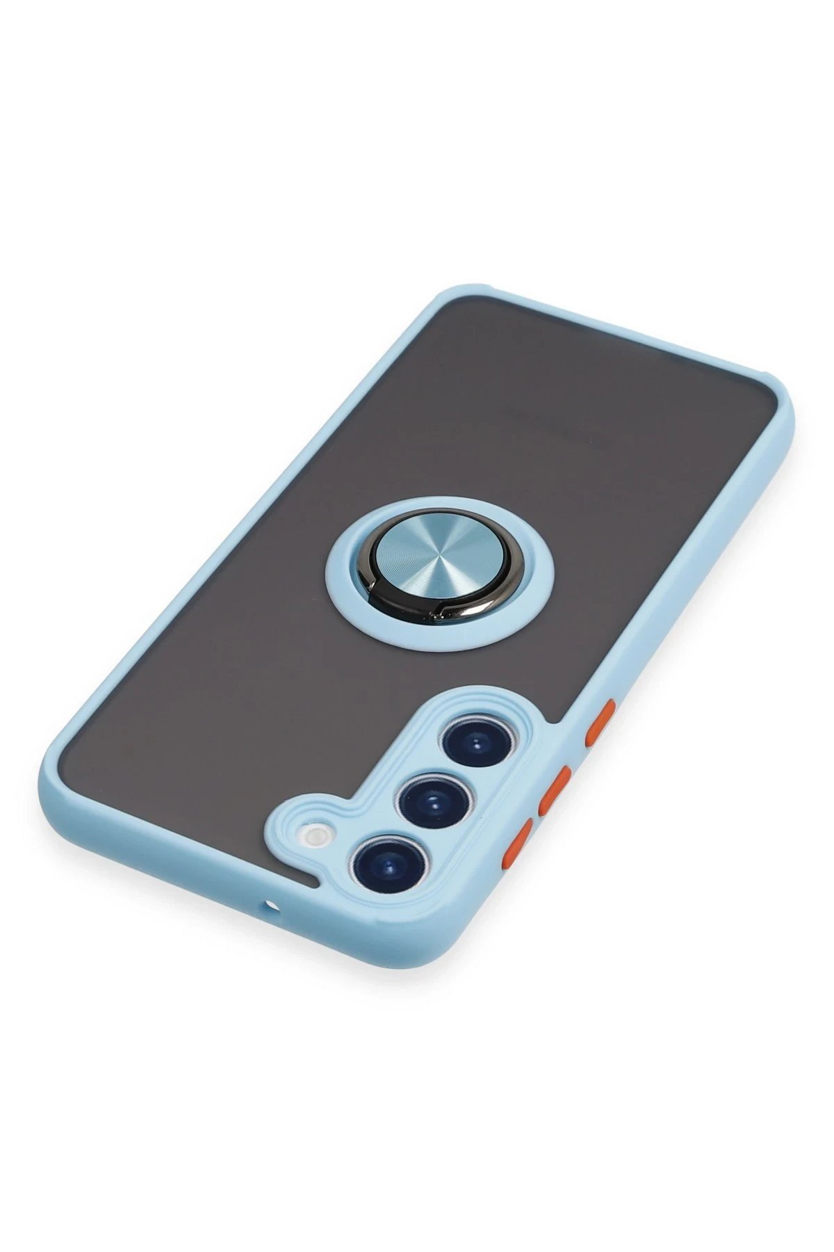 Samsung Galaxy S23 Plus Kılıf Montreal Yüzüklü Silikon Kapak - Buz Mavi-(5796) - Görsel 4