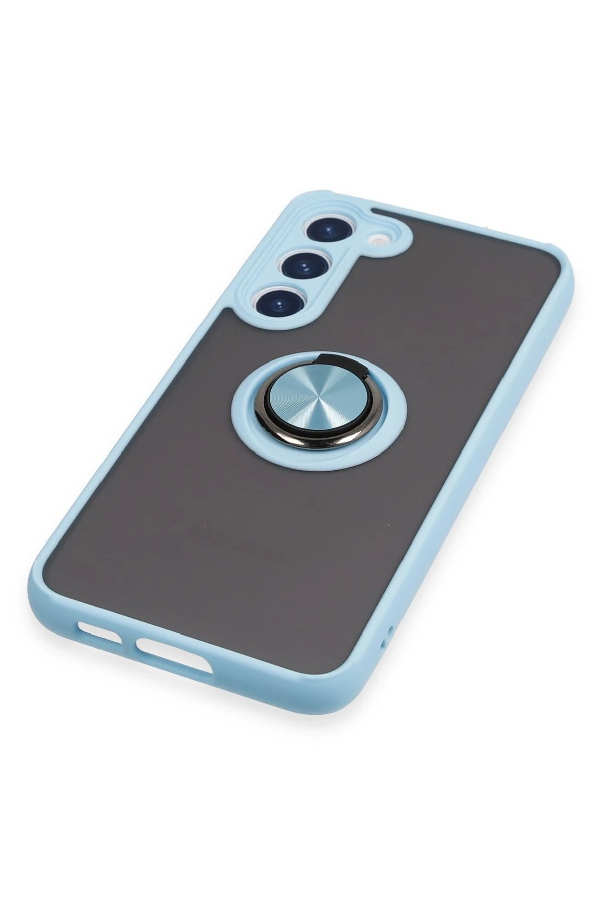 Samsung Galaxy S23 Plus Kılıf Montreal Yüzüklü Silikon Kapak - Buz Mavi-(5796) - Görsel 5