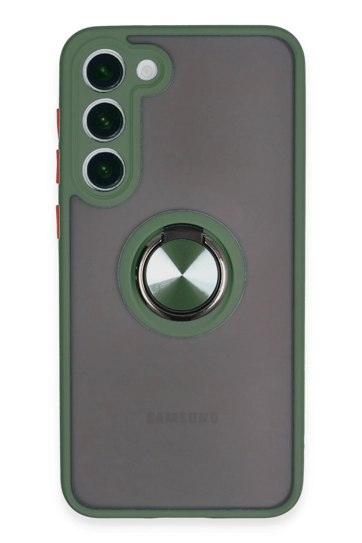 Samsung Galaxy S23 Plus Kılıf Montreal Yüzüklü Silikon Kapak - Yeşil-(5796)