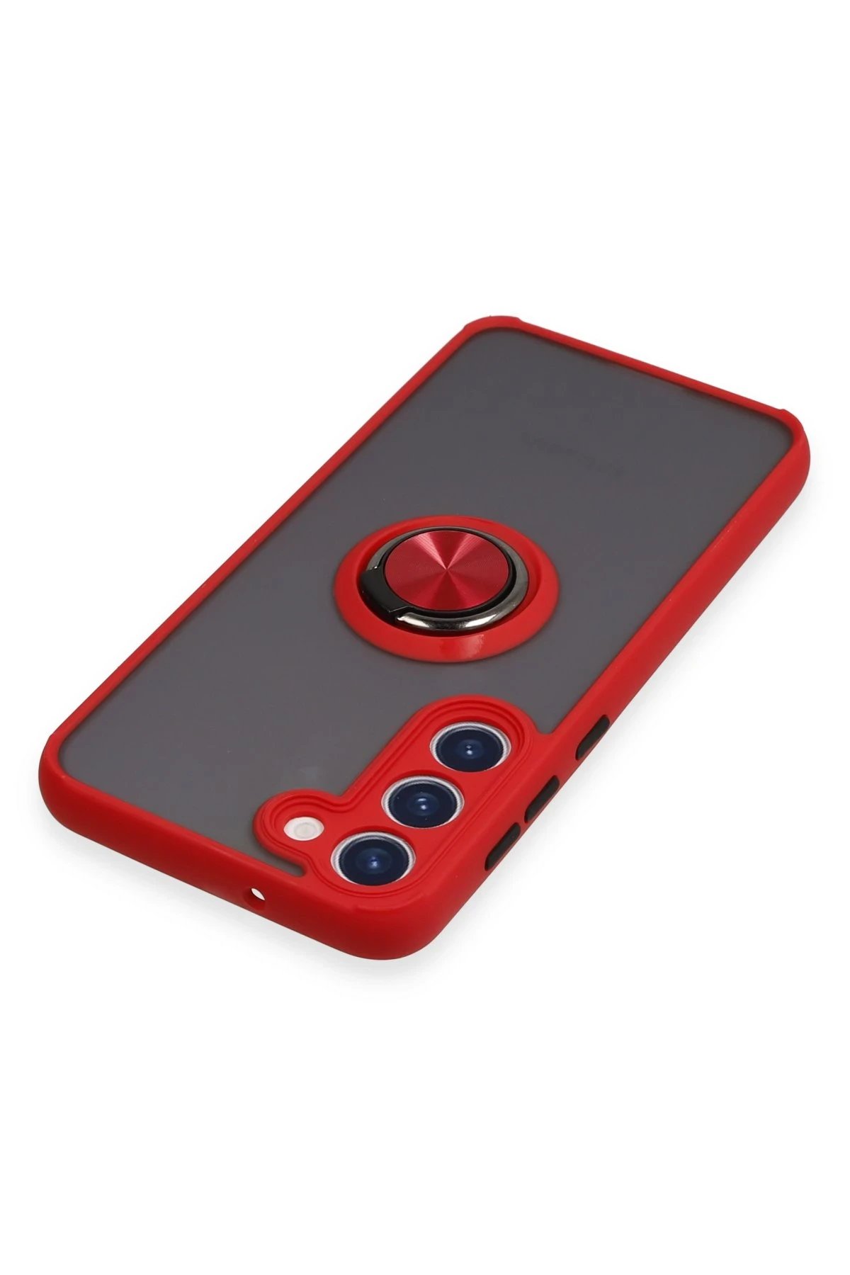 Samsung Galaxy S23 Plus Kılıf Montreal Yüzüklü Silikon Kapak - Kırmızı-(5796) - Görsel 4