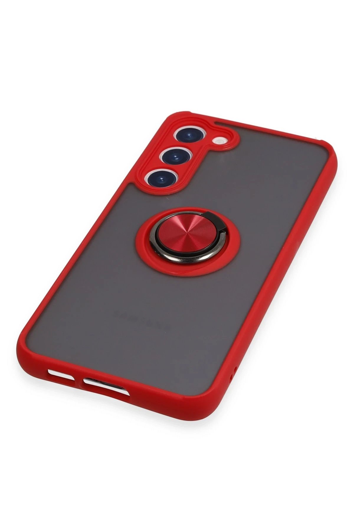 Samsung Galaxy S23 Plus Kılıf Montreal Yüzüklü Silikon Kapak - Kırmızı-(5796) - Görsel 5