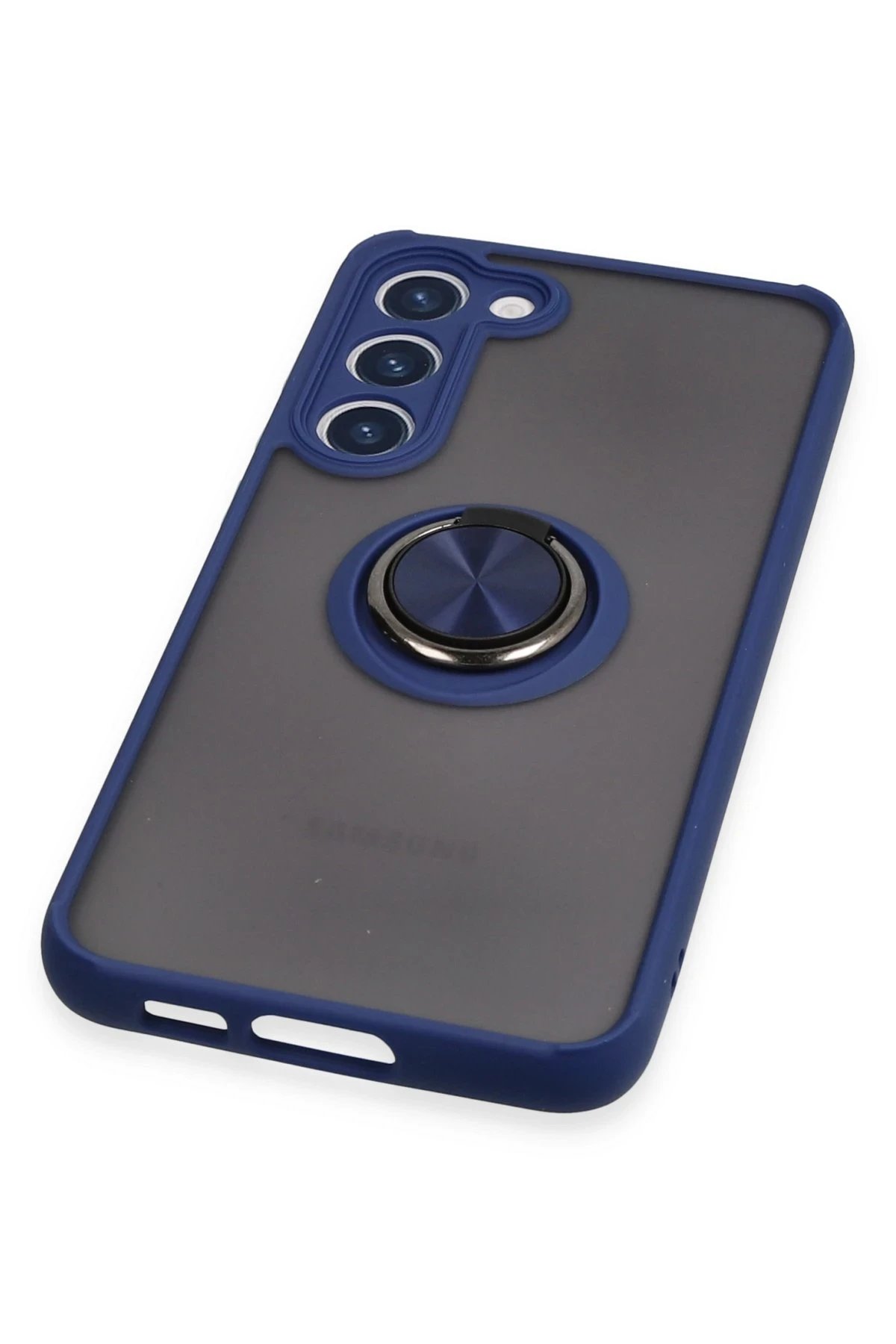 Samsung Galaxy S23 Plus Kılıf Montreal Yüzüklü Silikon Kapak - Lacivert-(5796) - Görsel 5