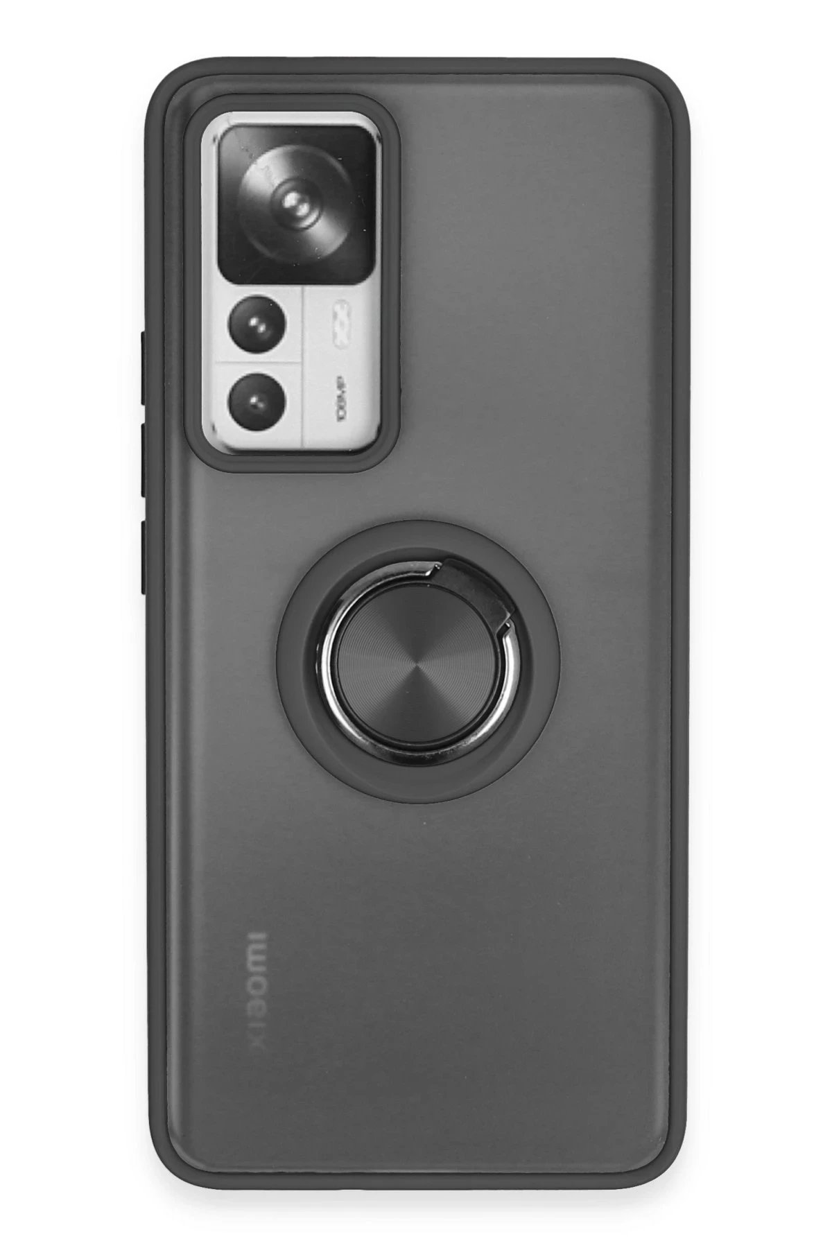 Xiaomi Mi 12T Pro Kılıf Montreal Yüzüklü Silikon Kapak - Siyah-(5796)