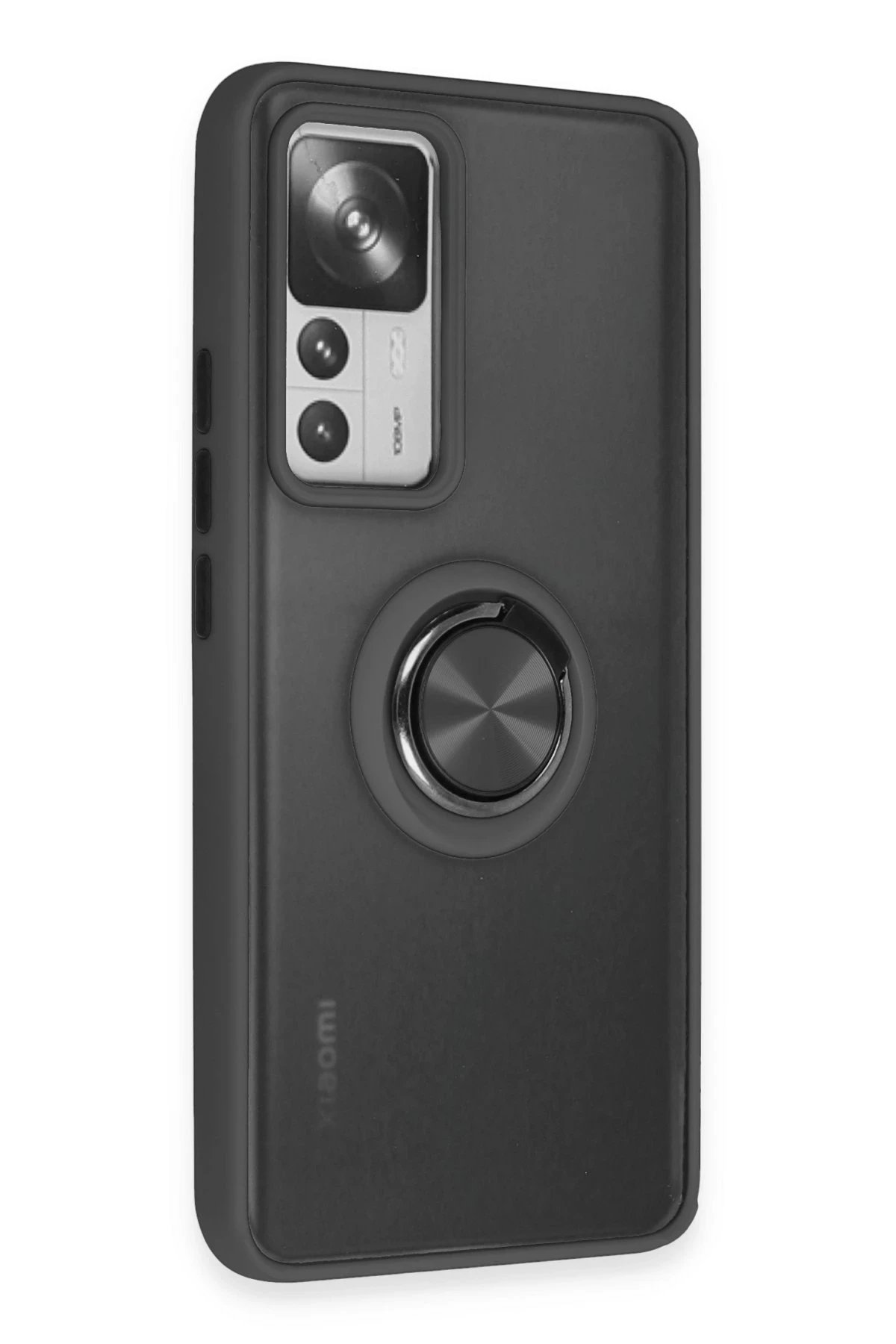 Xiaomi Mi 12T Pro Kılıf Montreal Yüzüklü Silikon Kapak - Siyah-(5796) - Görsel 2