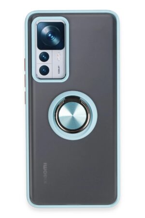Xiaomi Mi 12T Pro Kılıf Montreal Yüzüklü Silikon Kapak - Buz Mavi-(5796)