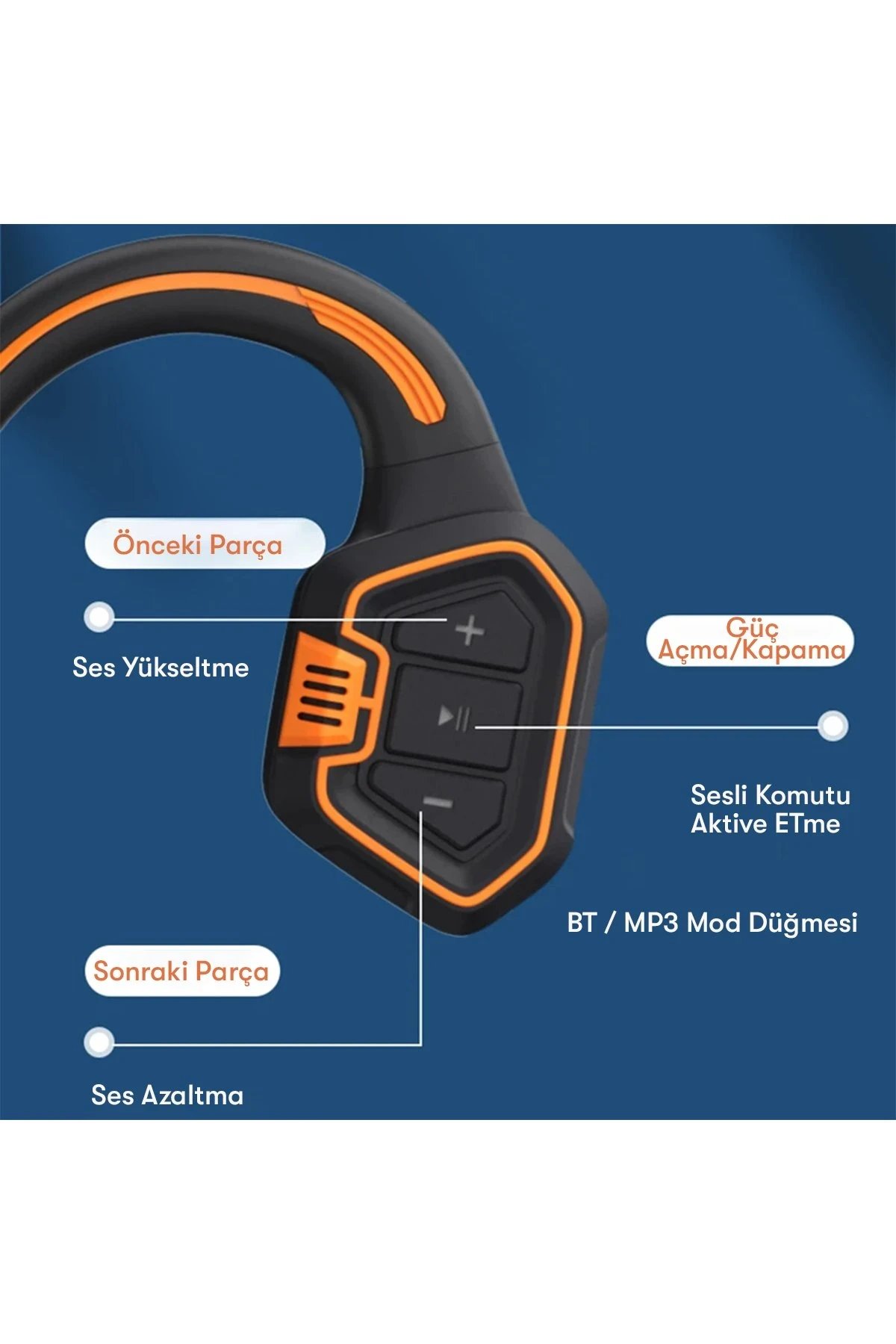 AS9 Suya Dayanıklı Bluetooth Kulaklık - Siyah-(5796) - Görsel 2