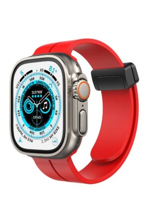 Apple Watch 38mm KR412 Elegance Stylısh Kordon - Kırmızı-(5796)