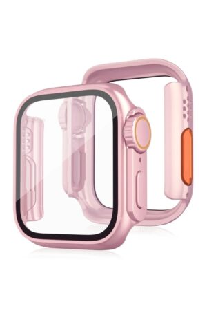Apple Watch 44mm Watch 49mm Kasa Dönüştürücü ve Ekran Koruyucu - Rose Gold-(5796)