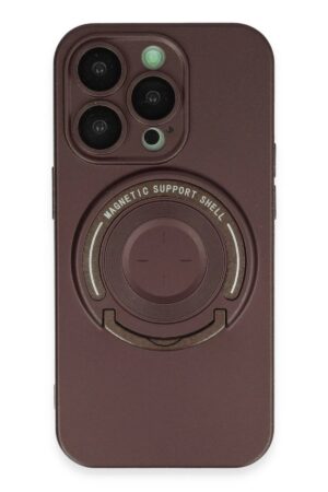 iPhone 14 Pro Kılıf Lukka Magneticsafe Kapak - Kahverengi-(5796)
