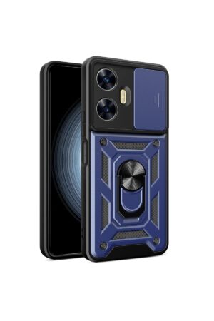 Realme C55 Kılıf Pars Lens Yüzüklü Silikon - Lacivert-(5796)