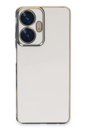 Realme C55 Kılıf Volet Silikon - Beyaz-(5796)