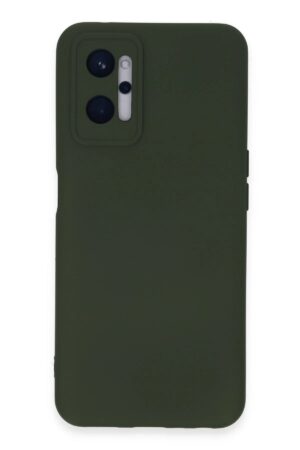 Realme 9i 4G Kılıf Nano içi Kadife Silikon - Koyu Yeşil-(5796)