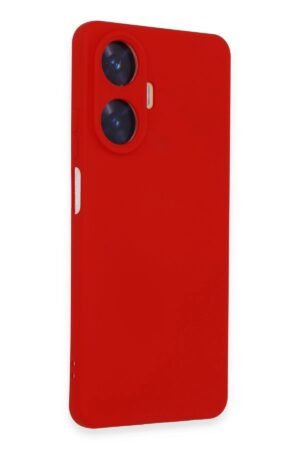 Realme C55 Kılıf Nano içi Kadife Silikon - Kırmızı-(5796)
