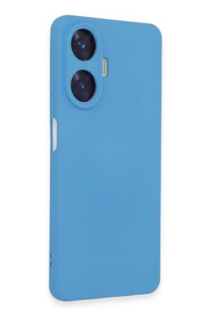 Realme C55 Kılıf Nano içi Kadife Silikon - Mavi-(5796)
