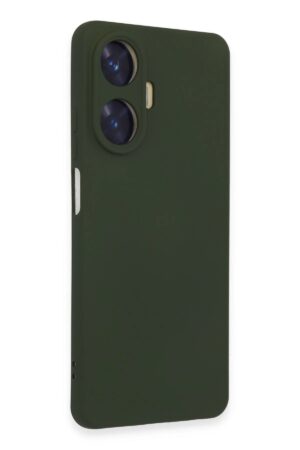 Realme C55 Kılıf Nano içi Kadife Silikon - Koyu Yeşil-(5796)