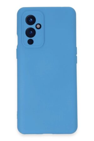 One Plus 9 Kılıf Nano içi Kadife Silikon - Mavi-(5796)