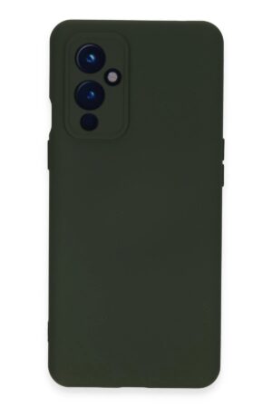 One Plus 9 Kılıf Nano içi Kadife Silikon - Koyu Yeşil-(5796)