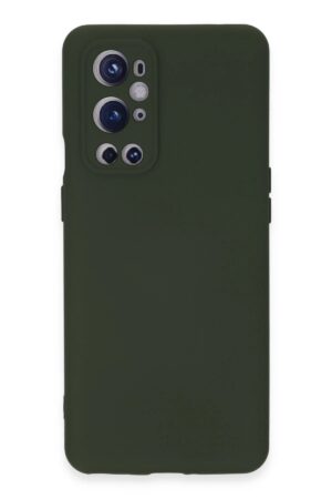 One Plus 9 Pro Kılıf Nano içi Kadife Silikon - Koyu Yeşil-(5796)