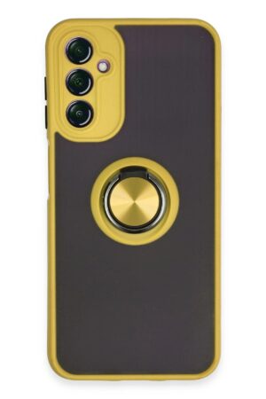 Samsung Galaxy A14 4G Kılıf Montreal Yüzüklü Silikon Kapak - Sarı-(5796)