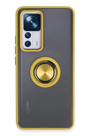 Xiaomi Mi 12T Pro Kılıf Montreal Yüzüklü Silikon Kapak - Sarı-(5796)