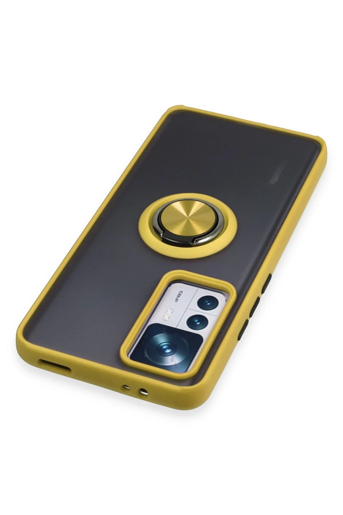 Xiaomi Mi 12T Pro Kılıf Montreal Yüzüklü Silikon Kapak - Sarı-(5796) - Görsel 4