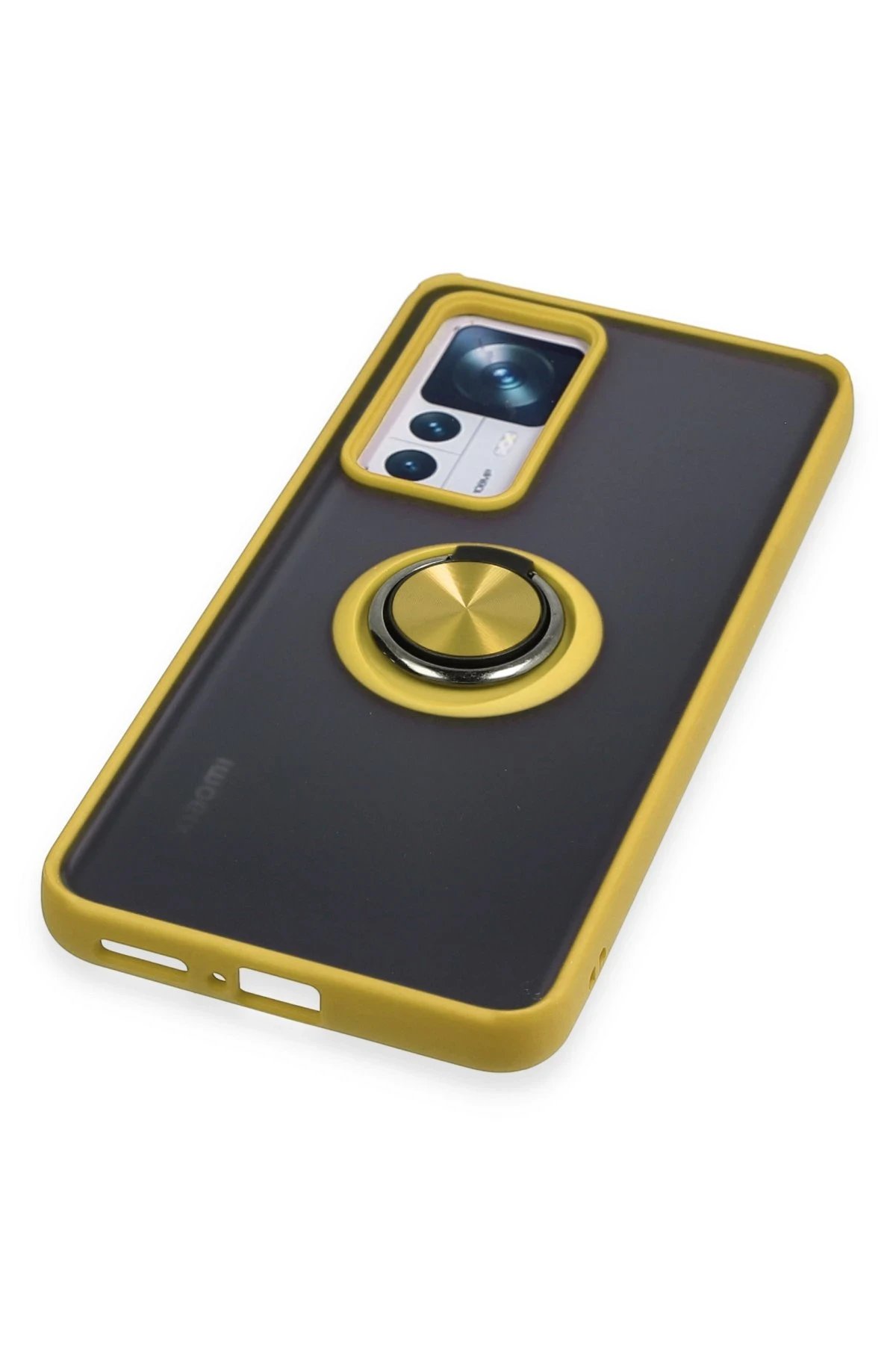 Xiaomi Mi 12T Pro Kılıf Montreal Yüzüklü Silikon Kapak - Sarı-(5796) - Görsel 5