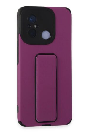 Xiaomi Redmi 12C Kılıf Mega Standlı Silikon - Mor-(5796)