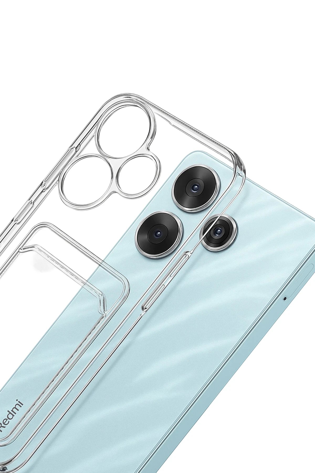 Xiaomi Redmi 13 4G Kılıf Kart Şeffaf Silikon - Şeffaf-(5796) - Görsel 2